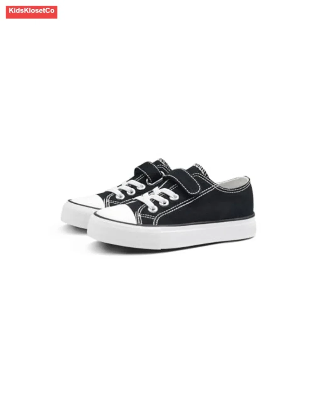 Canvas Sneakers for Kids, Adjustable Hook and Loop Closure, Non-Slip Rubber Sole